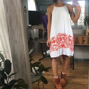 Beautiful white with orange summer midi!